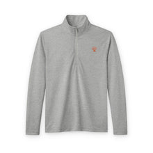 Load image into Gallery viewer, Quarter-Zip Pullover — Men's Heather Gray Performance with Small Embroidered Logo
