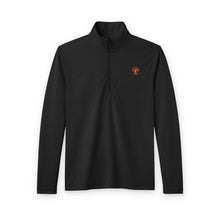 Load image into Gallery viewer, Quarter-Zip Pullover — Men's Heather Gray Performance with Small Embroidered Logo
